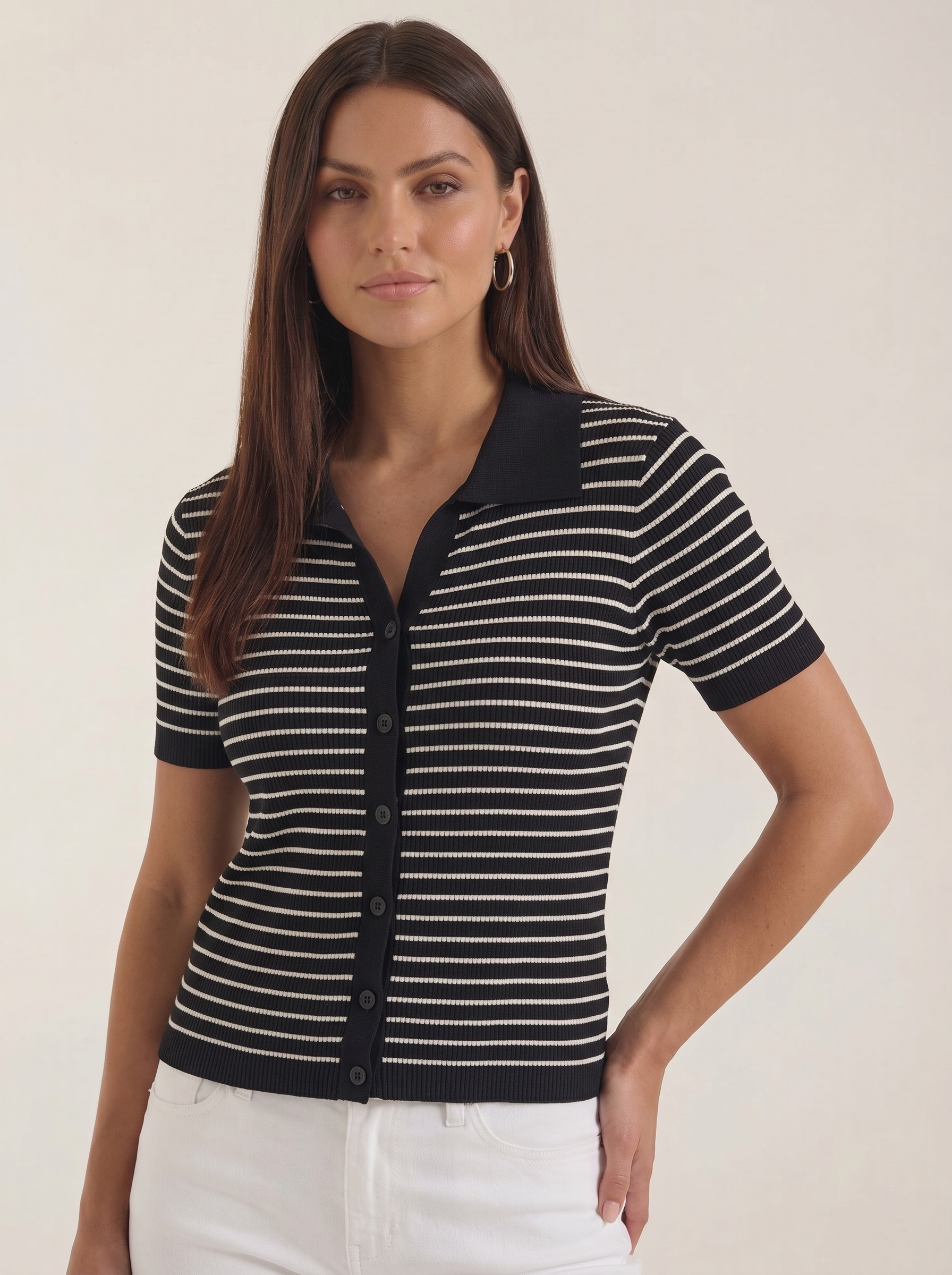 Edith Gestreiftes Polo-Top