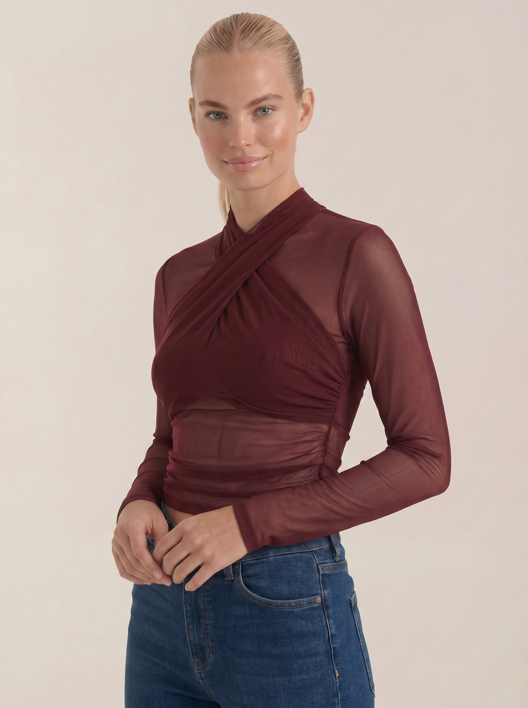 Georgia Transparente Wickel-Mesh-Top