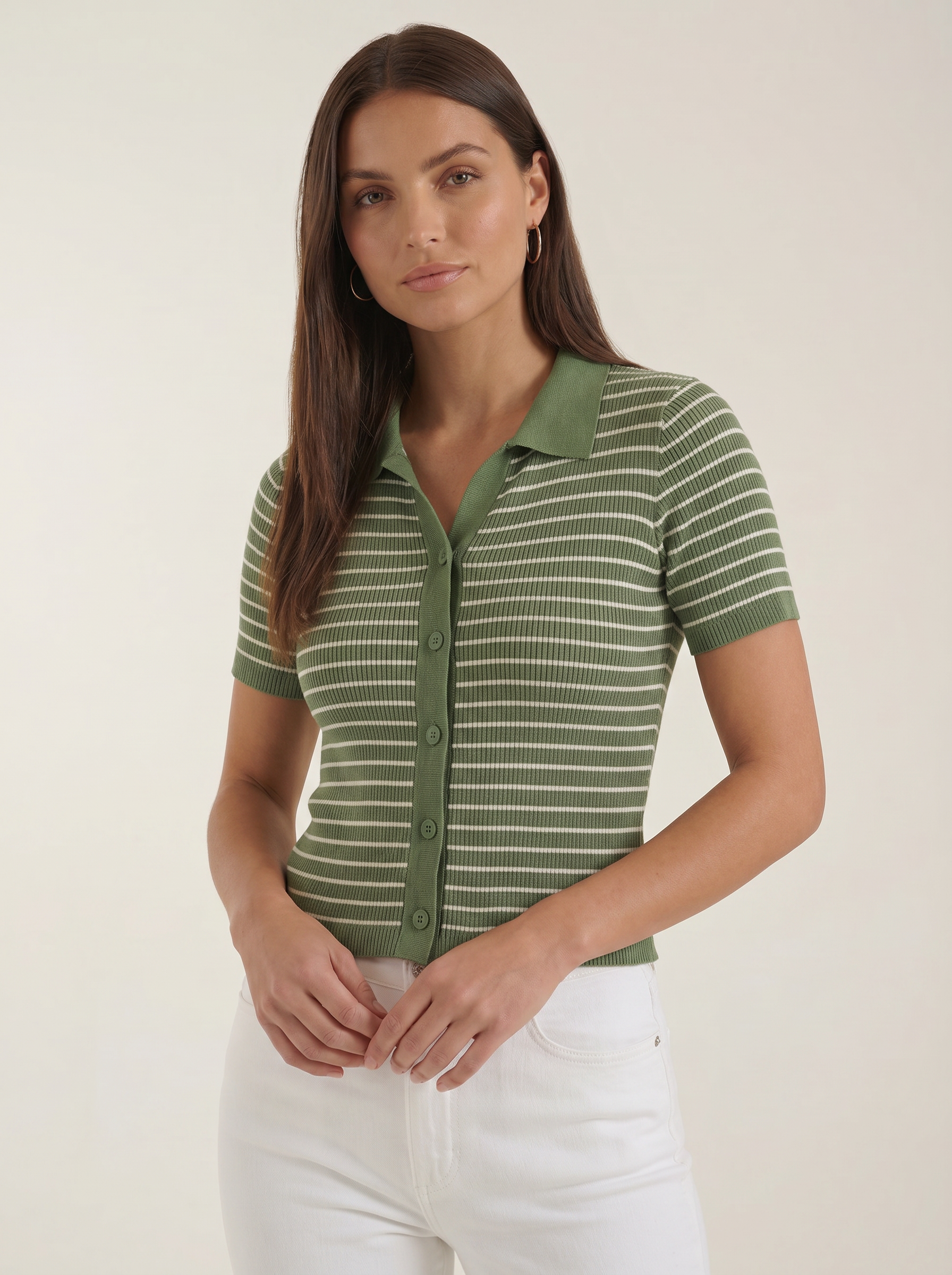 Edith Gestreiftes Polo-Top