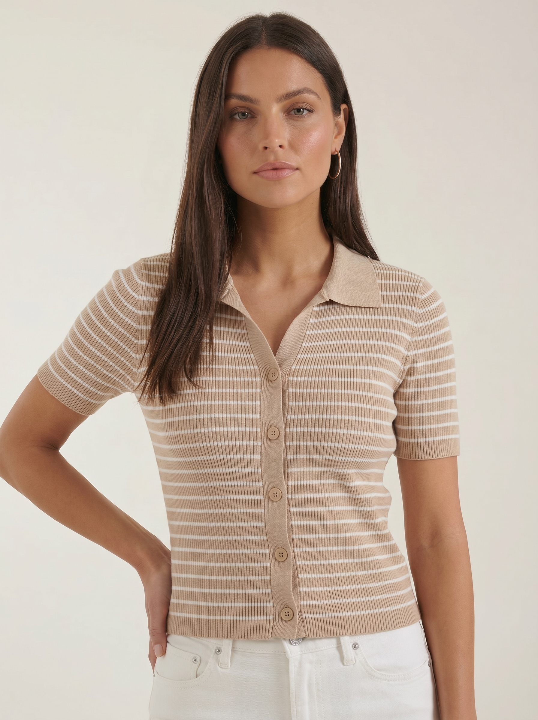 Edith Gestreiftes Polo-Top