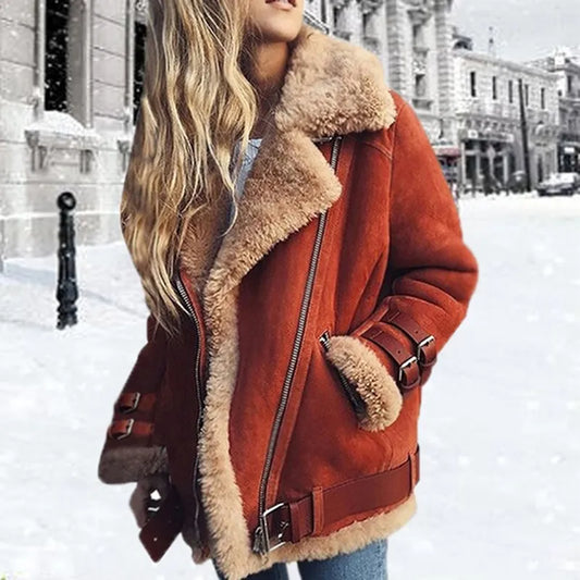 Emily Lammfelljacke aus Wildleder