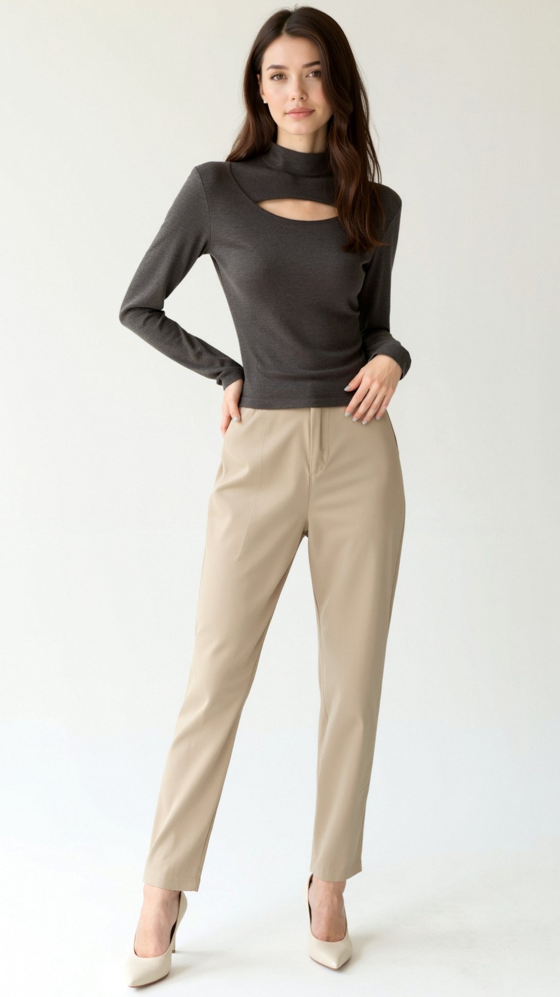 Barbara Chic Cutout Langarm-Strickoberteil