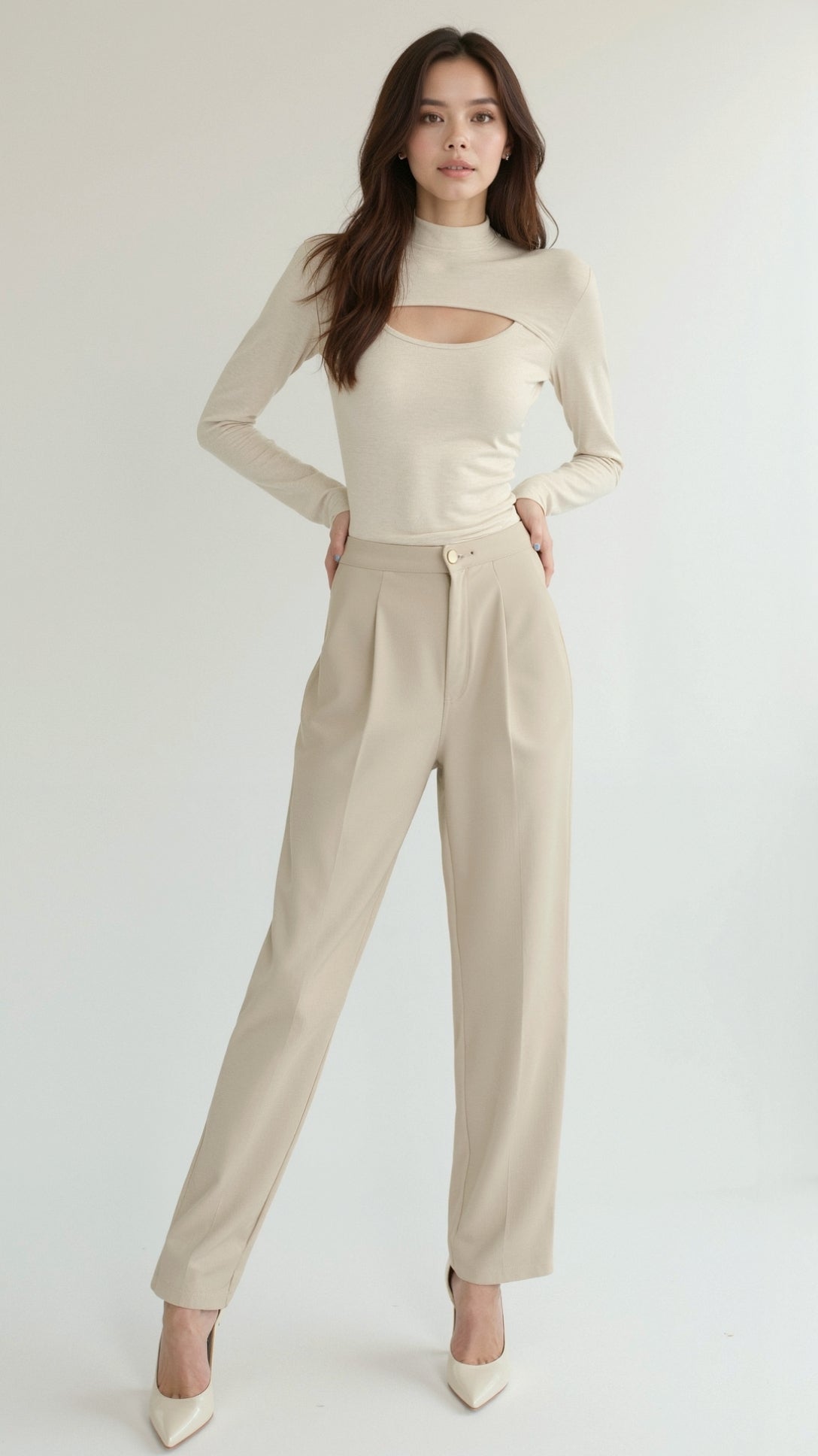 Barbara Chic Cutout Langarm-Strickoberteil