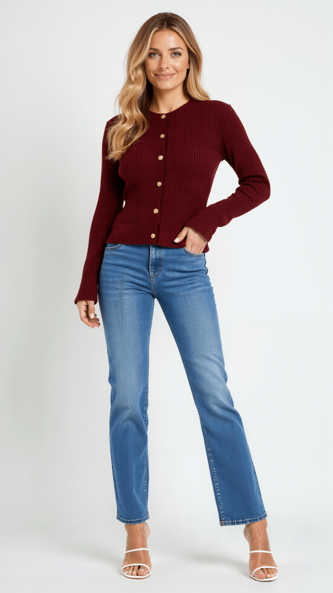 Betty Knopfleiste Strickoberteil