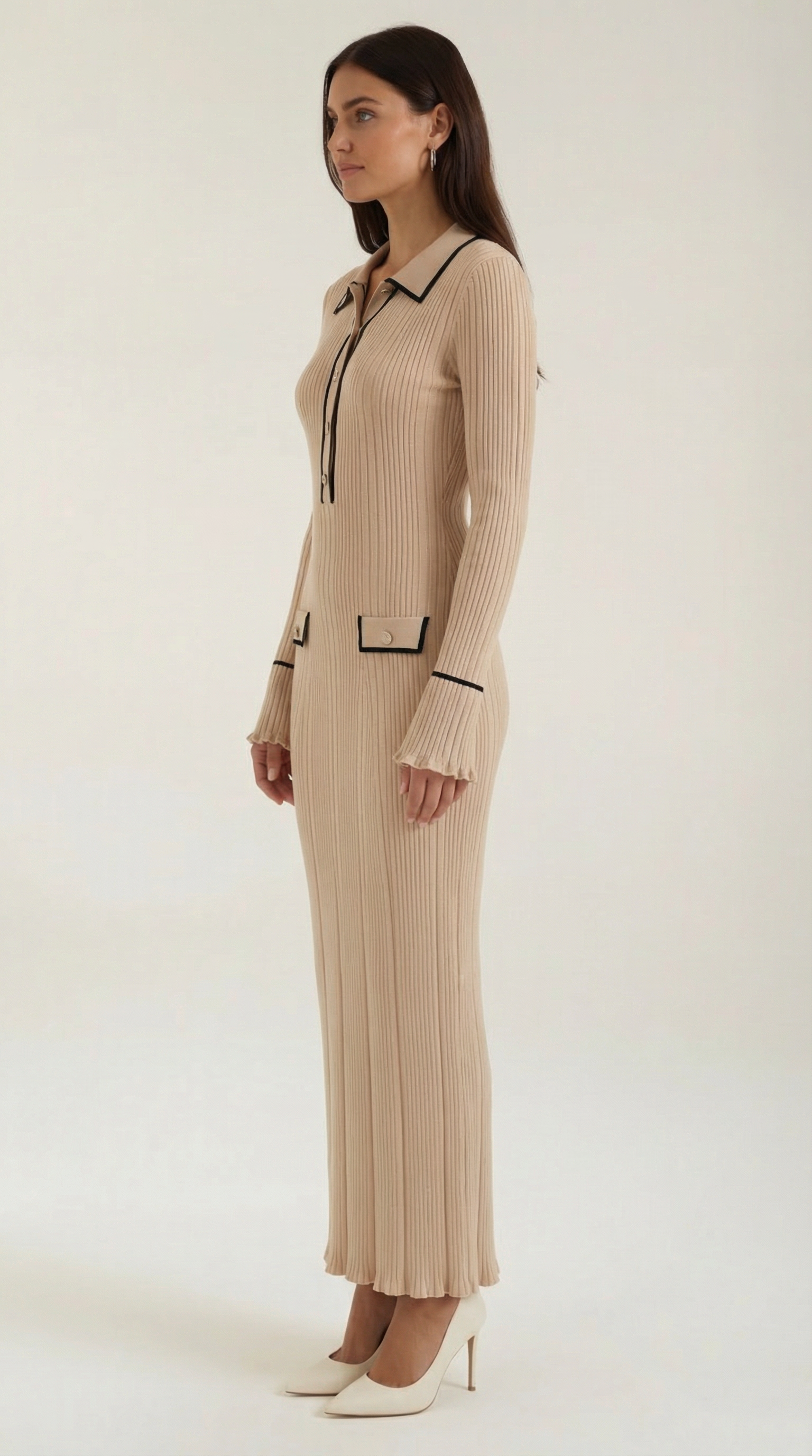 Josephine gestricktes Bodycon-Maxikleid