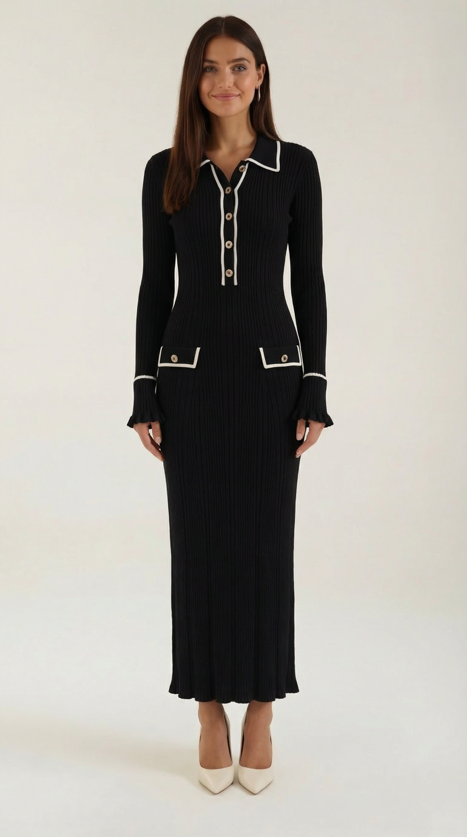 Josephine gestricktes Bodycon-Maxikleid