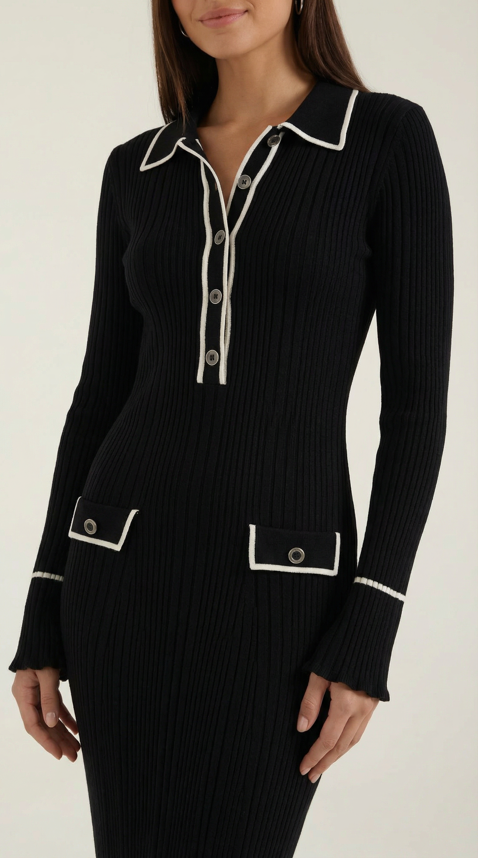 Josephine gestricktes Bodycon-Maxikleid