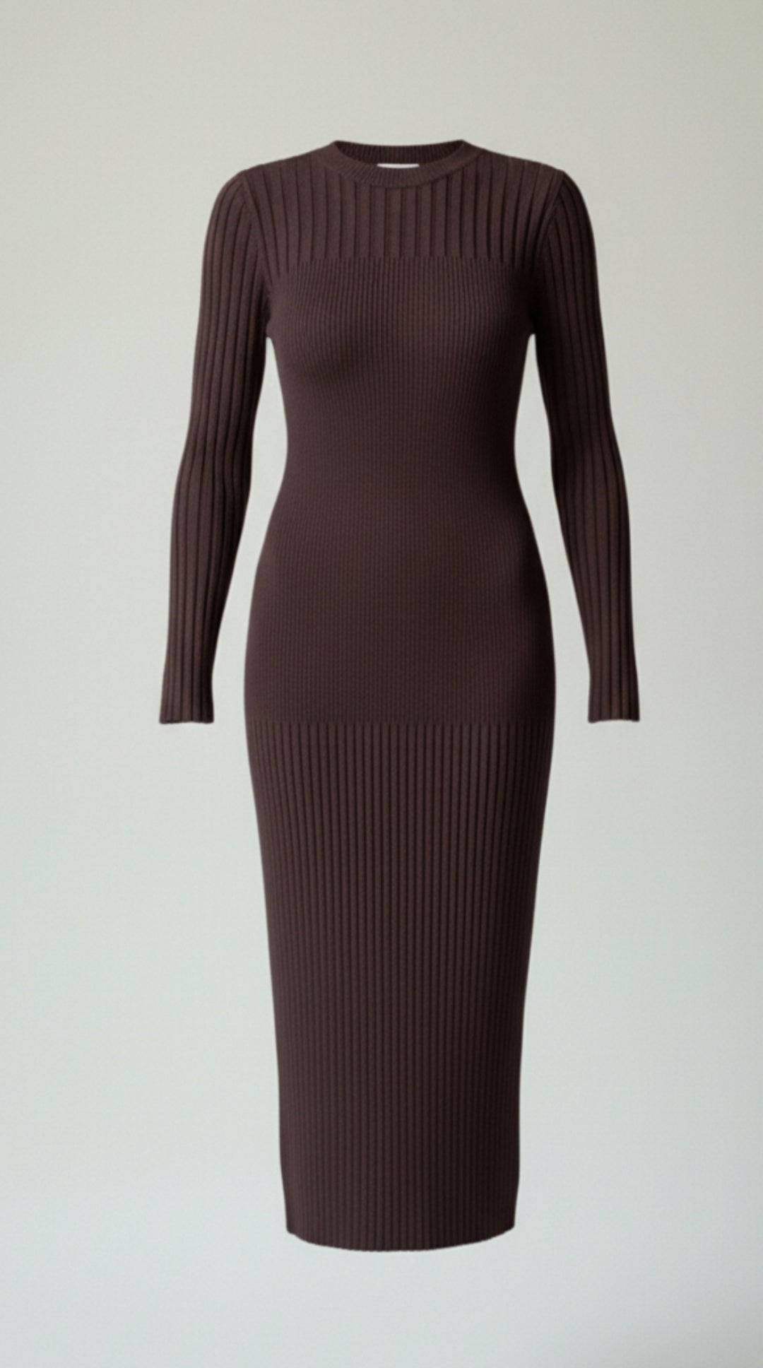 Sheila geripptes Bodycon-Midikleid