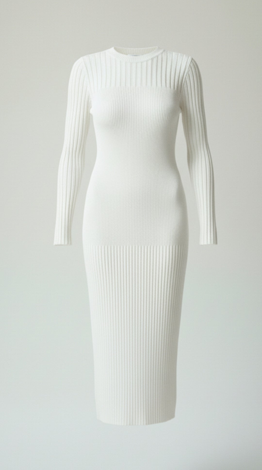 Sheila geripptes Bodycon-Midikleid