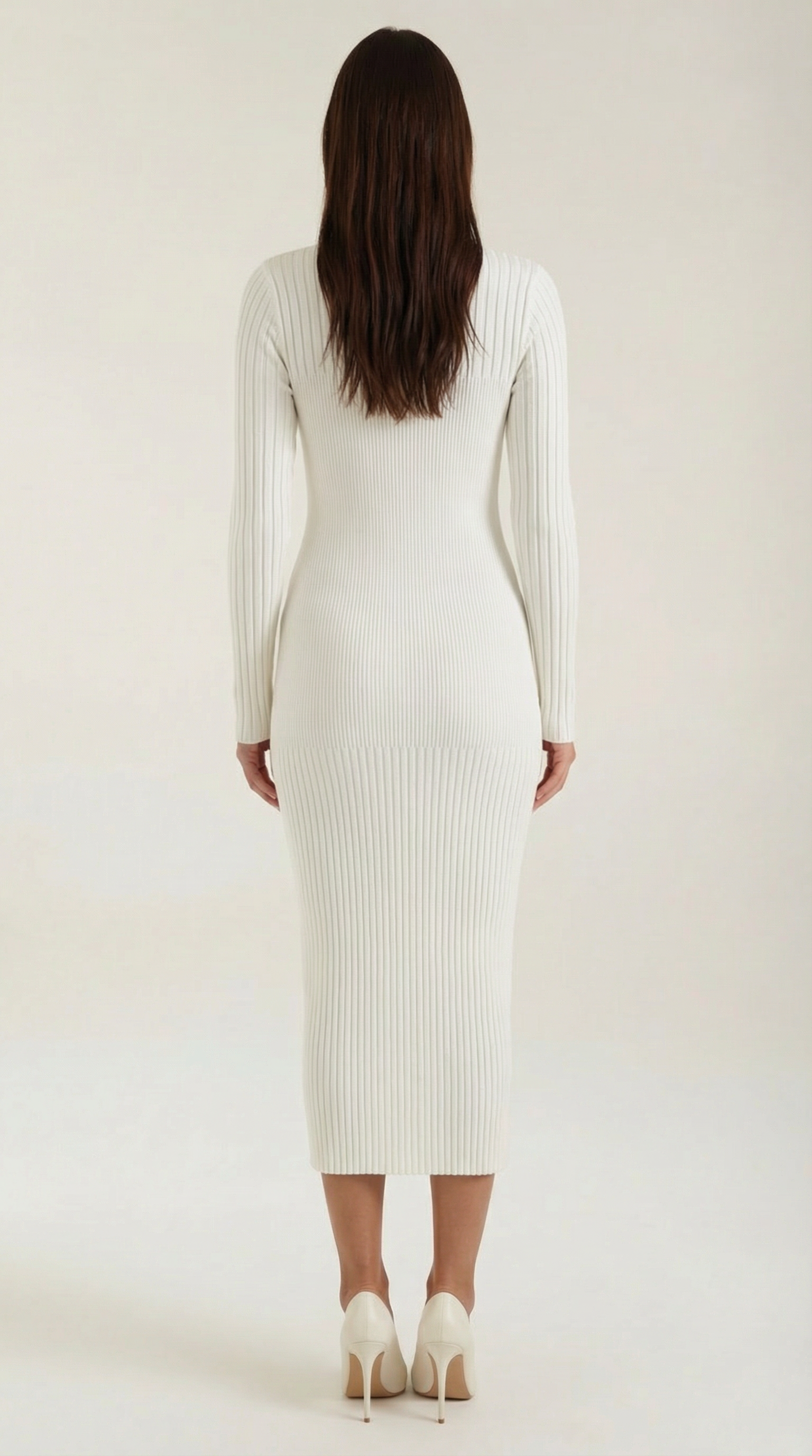 Sheila geripptes Bodycon-Midikleid