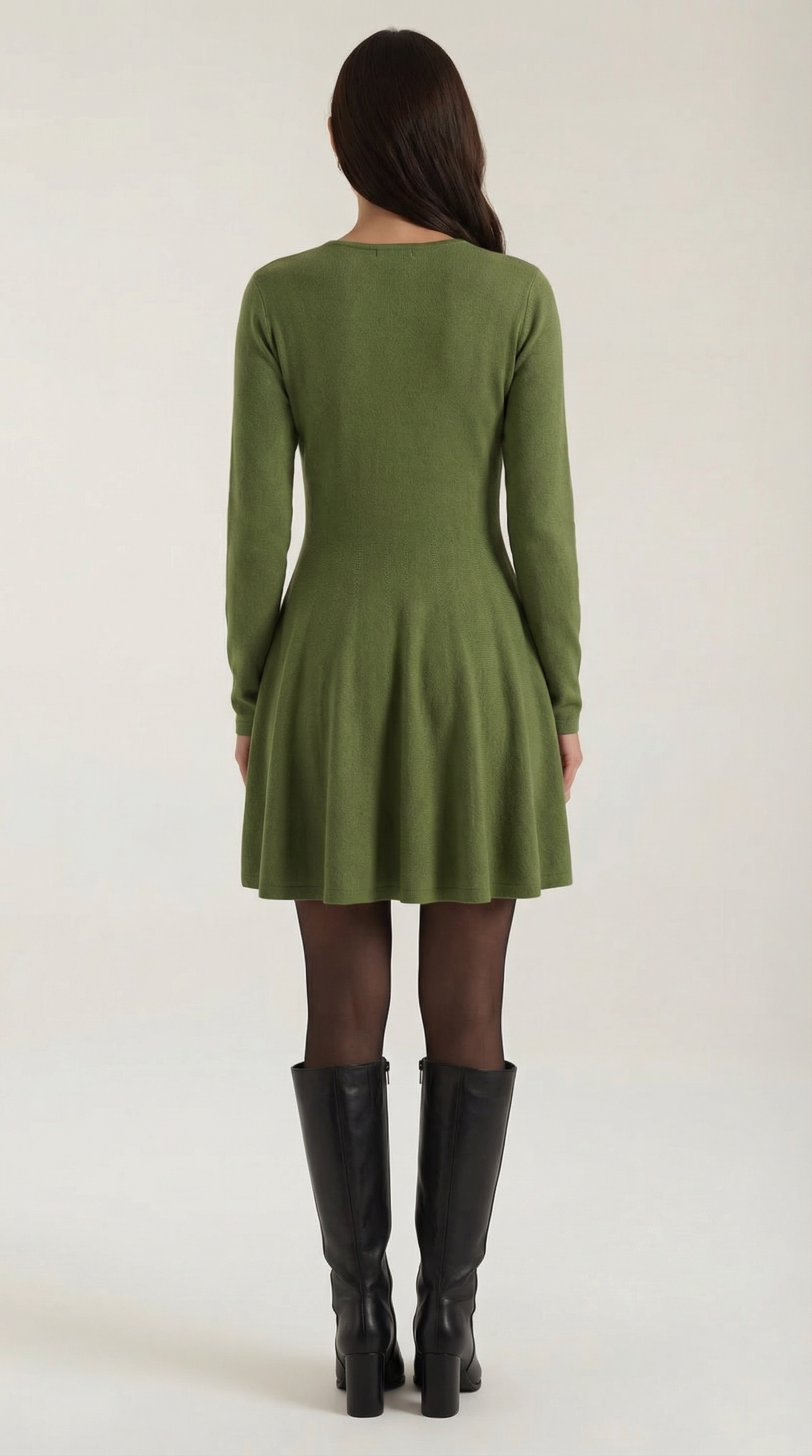 Tiffany Langarm-Falten-Minikleid