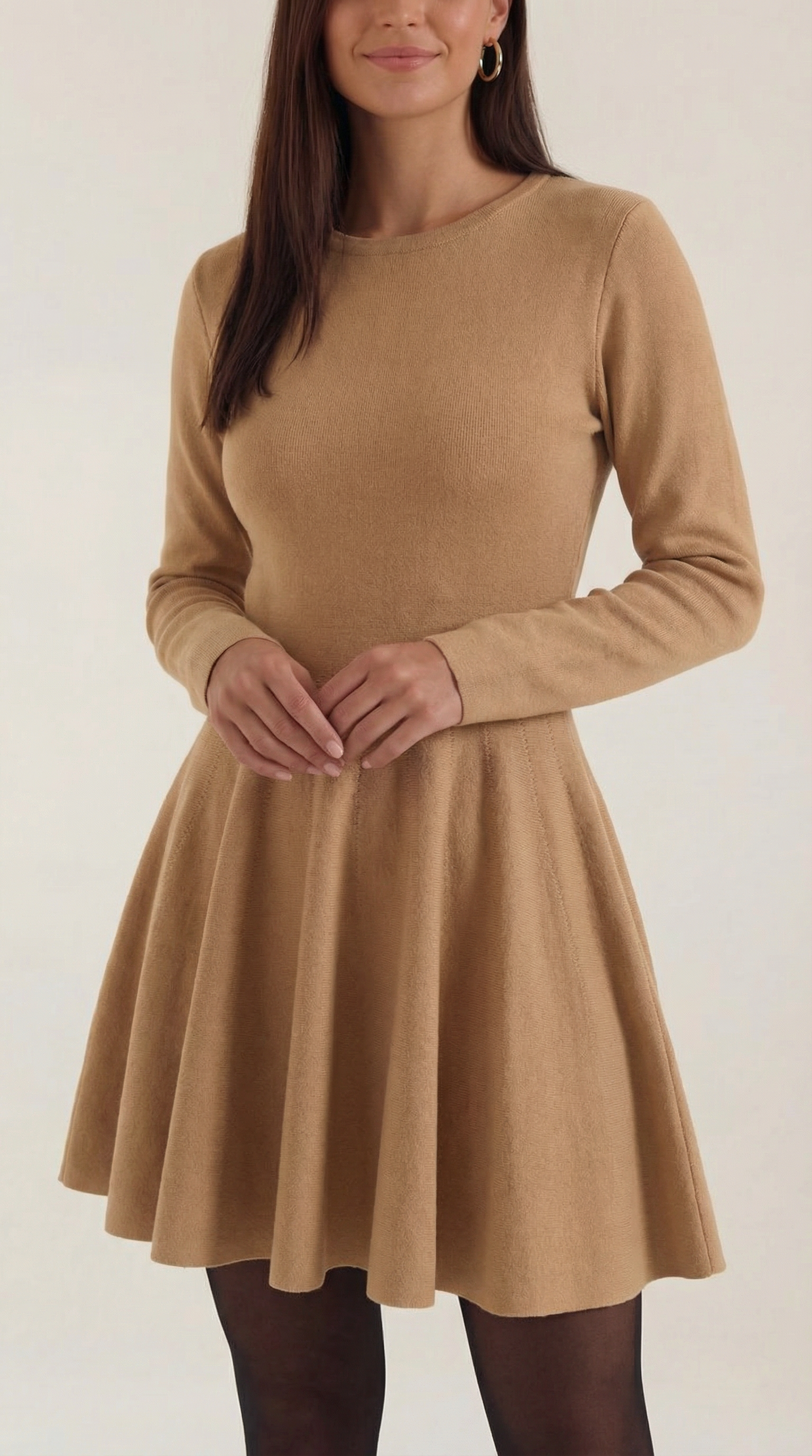 Tiffany Langarm-Falten-Minikleid