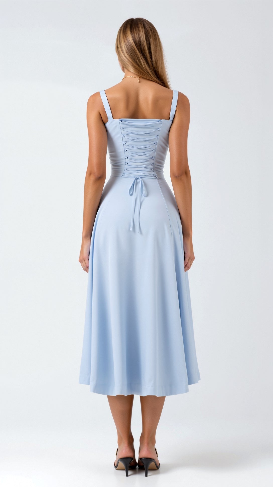 Jade Midikleid mit Schnürung