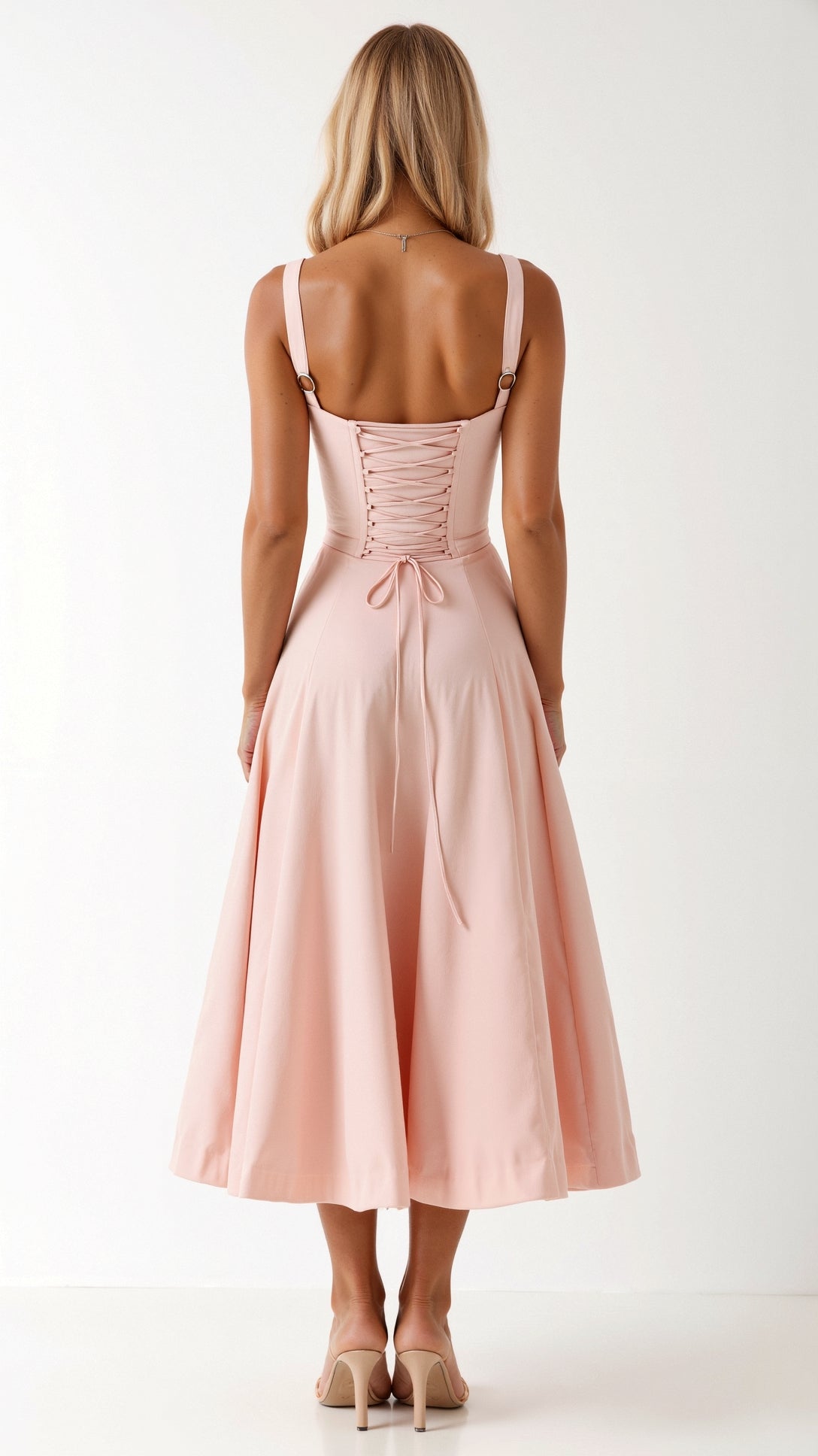 Jade Midikleid mit Schnürung