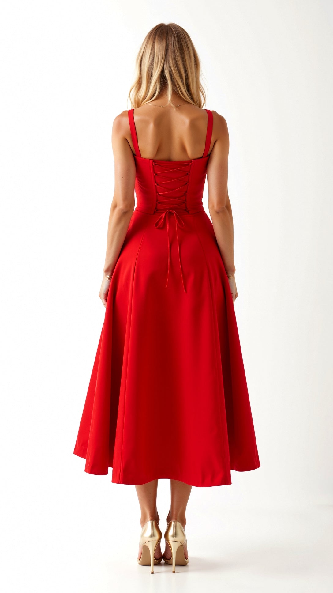 Jade Midikleid mit Schnürung