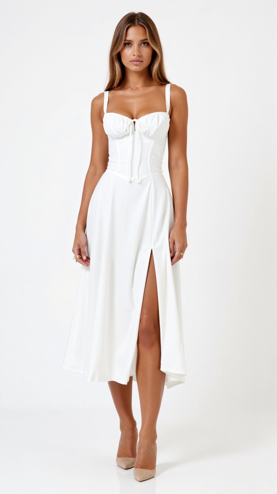 Jade Midikleid mit Schnürung