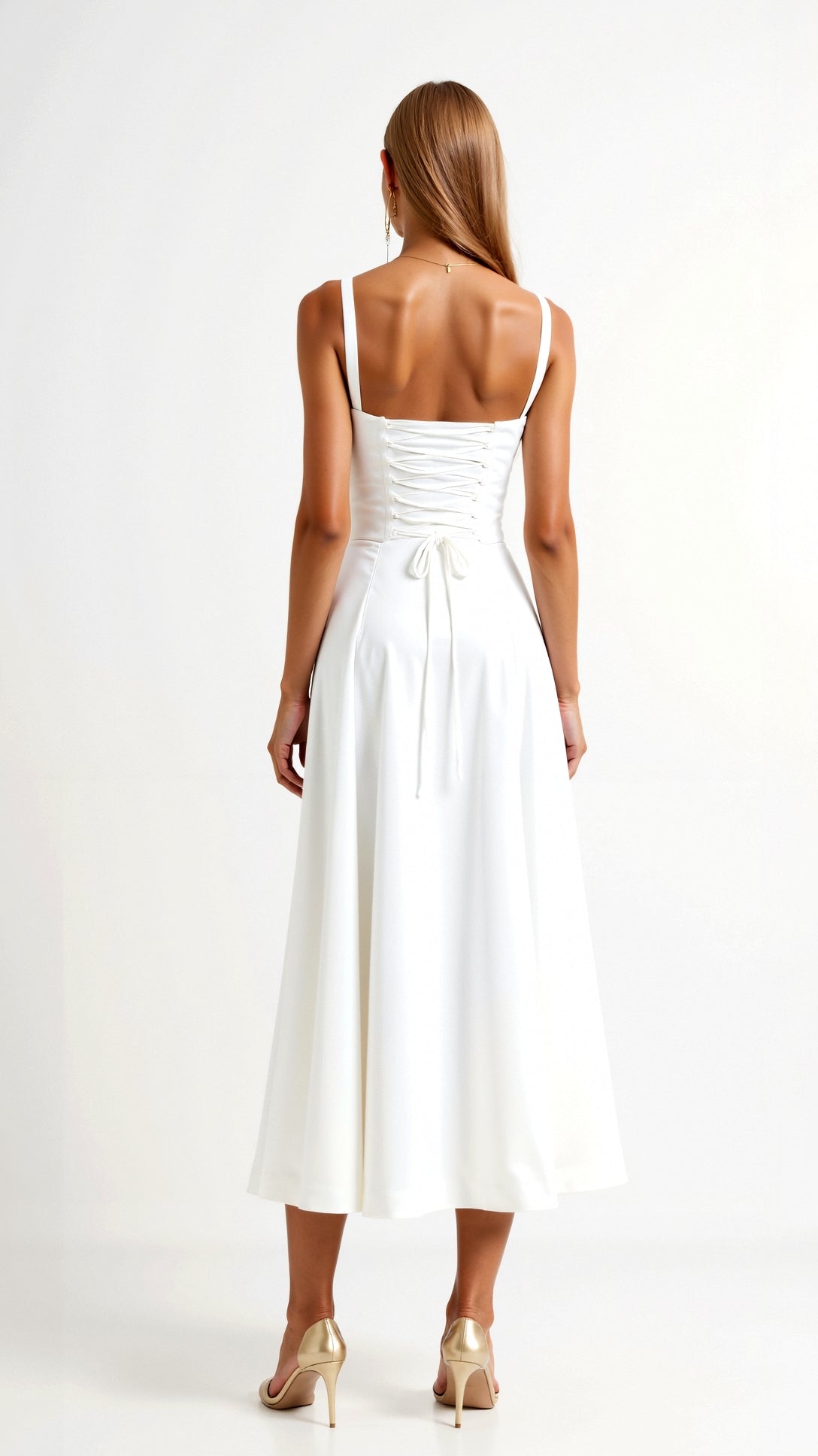 Jade Midikleid mit Schnürung