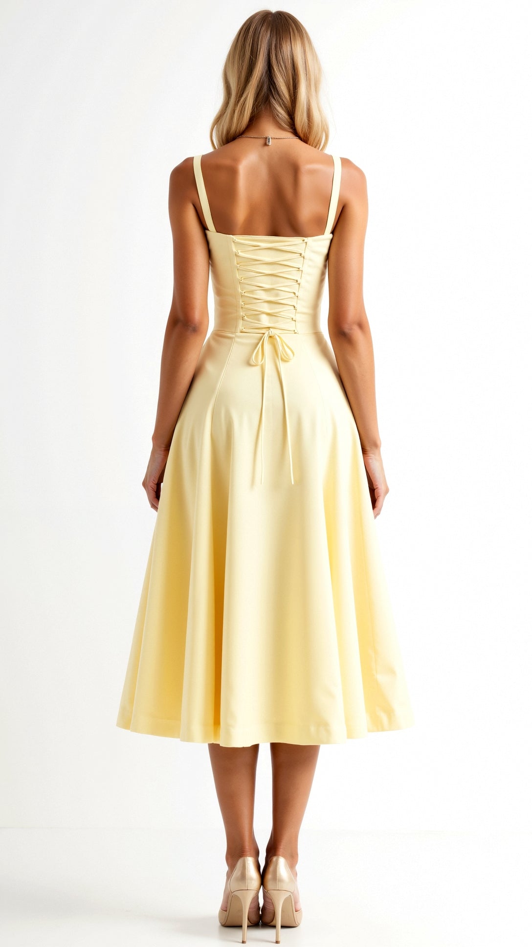 Jade Midikleid mit Schnürung