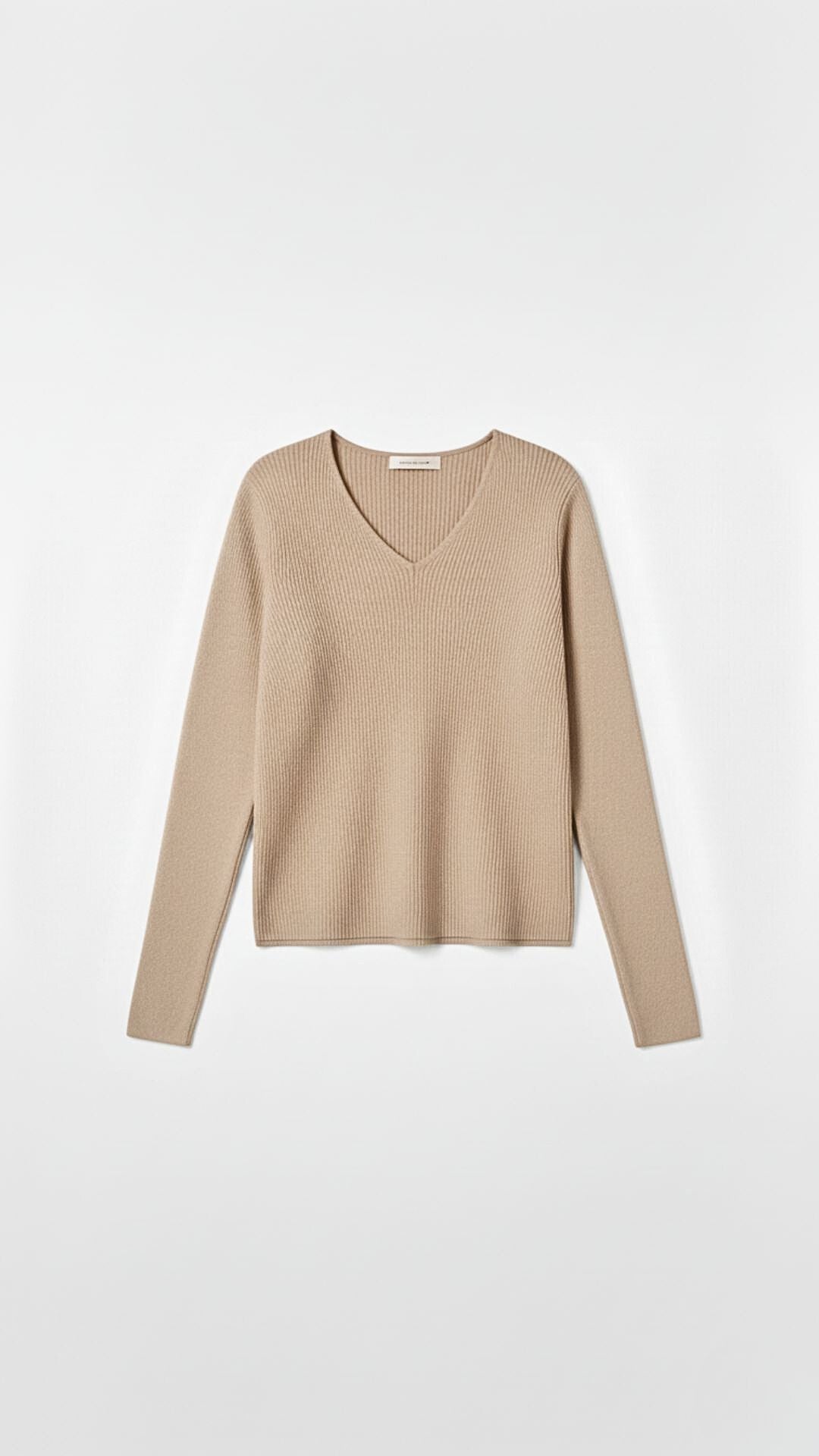 Michelle gerippter Pullover mit V-Ausschnitt