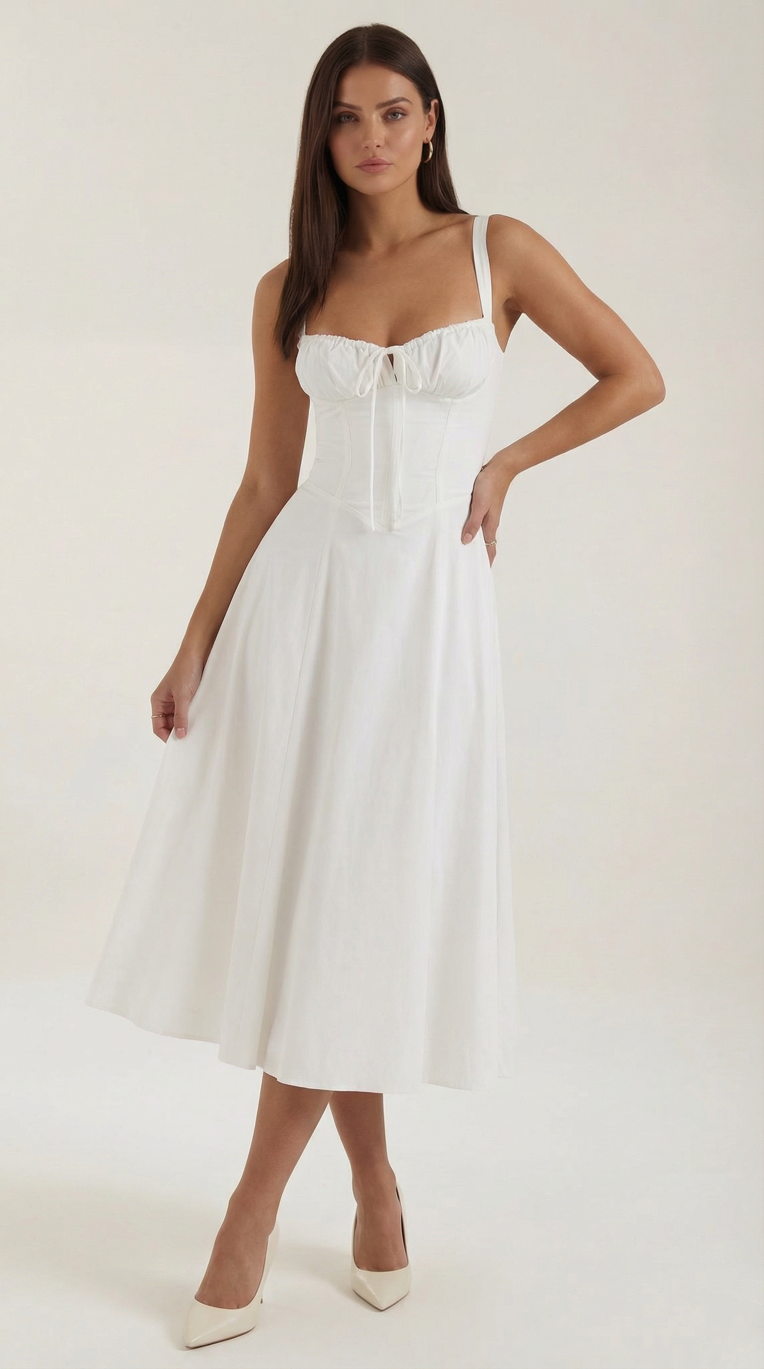 Jade Midikleid mit Schnürung