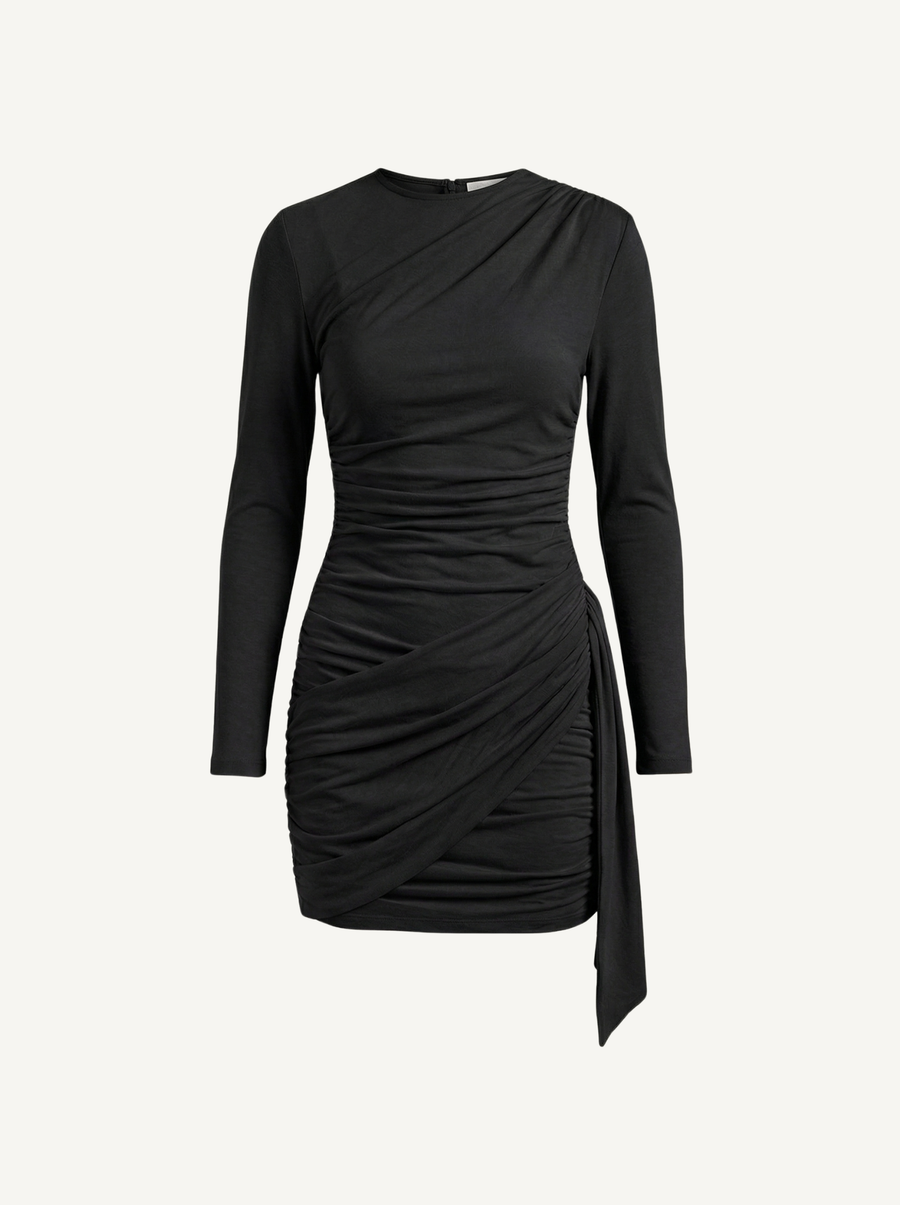 Devon Minikleid Langarm mit Drapierung