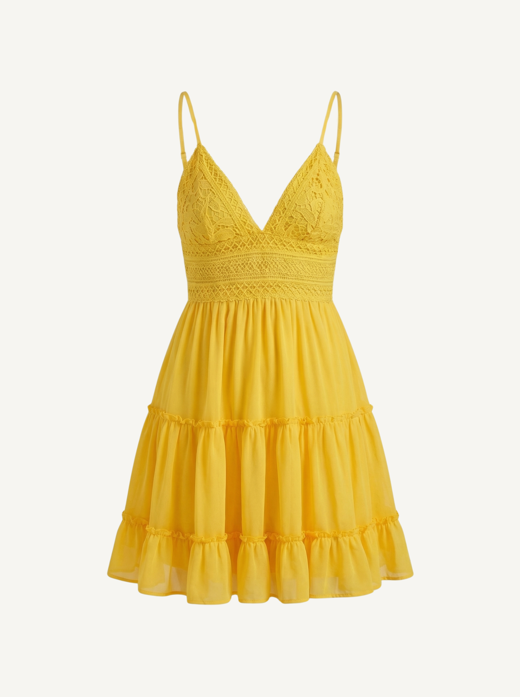 Christy Mini-Sommerkleid mit Spitze und Stufenrock