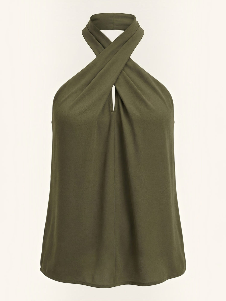 Gina Halter-Top mit Cross-Ausschnitt