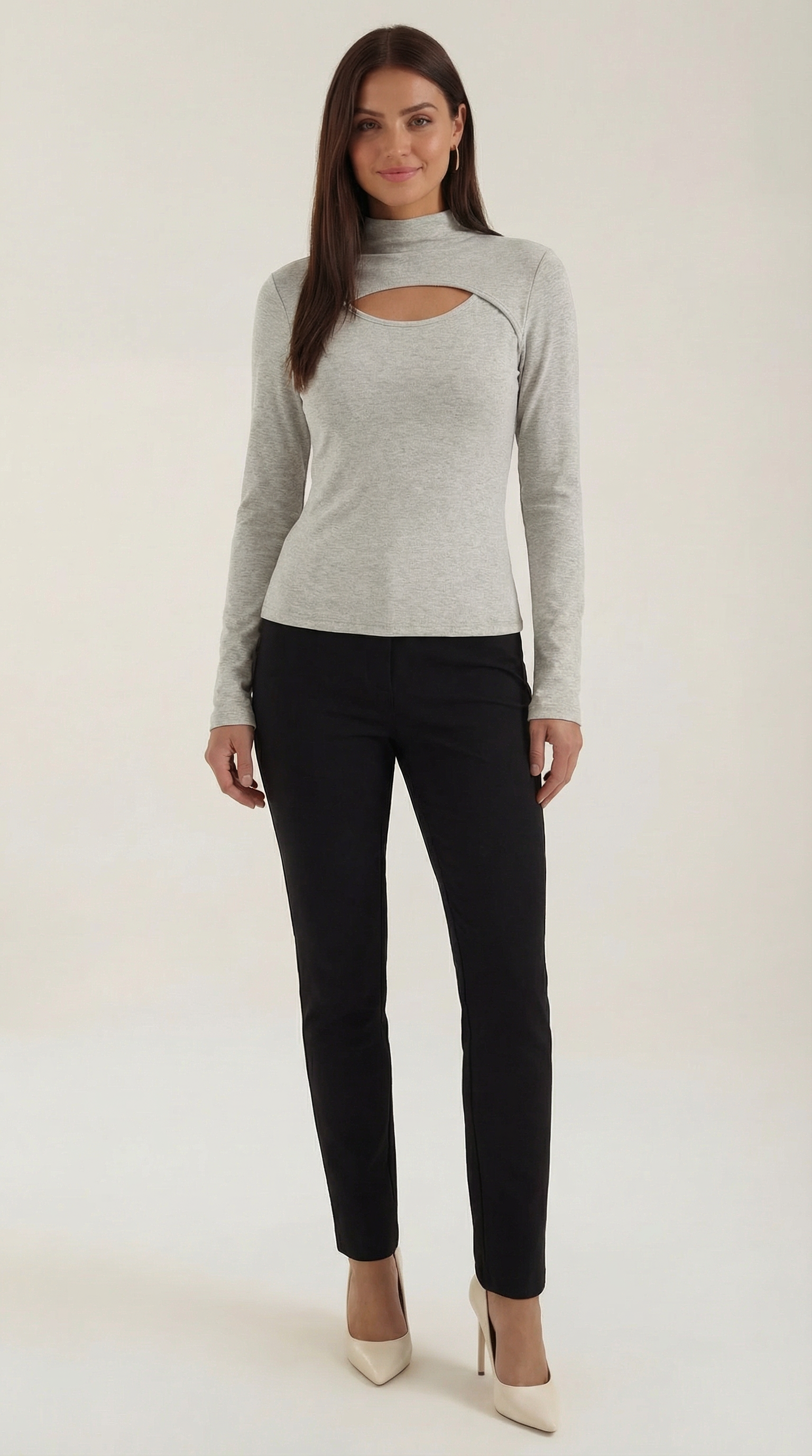 Barbara Chic Cutout Langarm-Strickoberteil