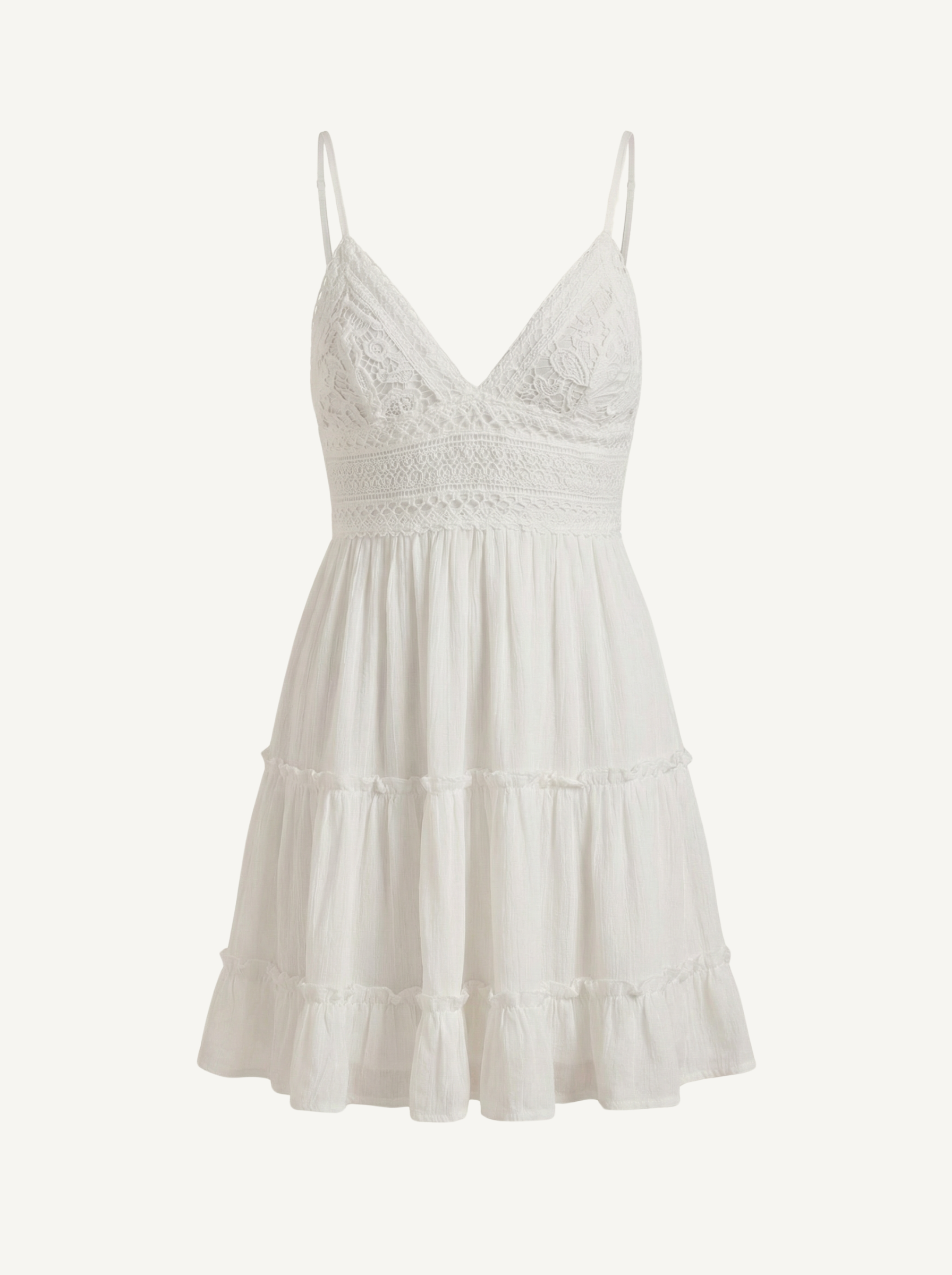 Christy Mini-Sommerkleid mit Spitze und Stufenrock
