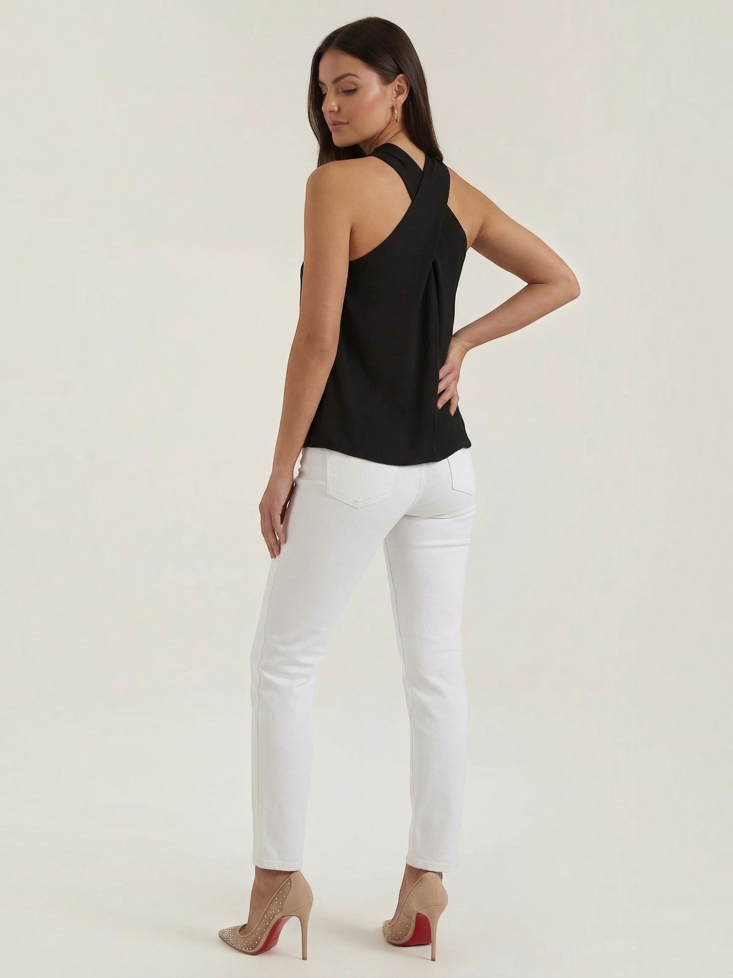 Gina Halter-Top mit Cross-Ausschnitt