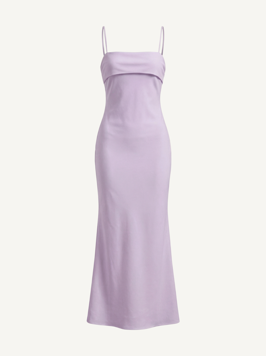 Dale Maxikleid mit Spaghettiträgern und schmaler Linie