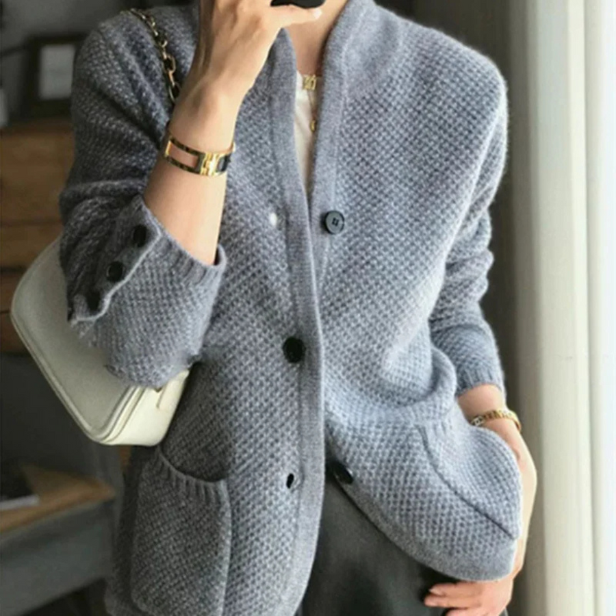 Leana Strickjacke mit Stehkragen