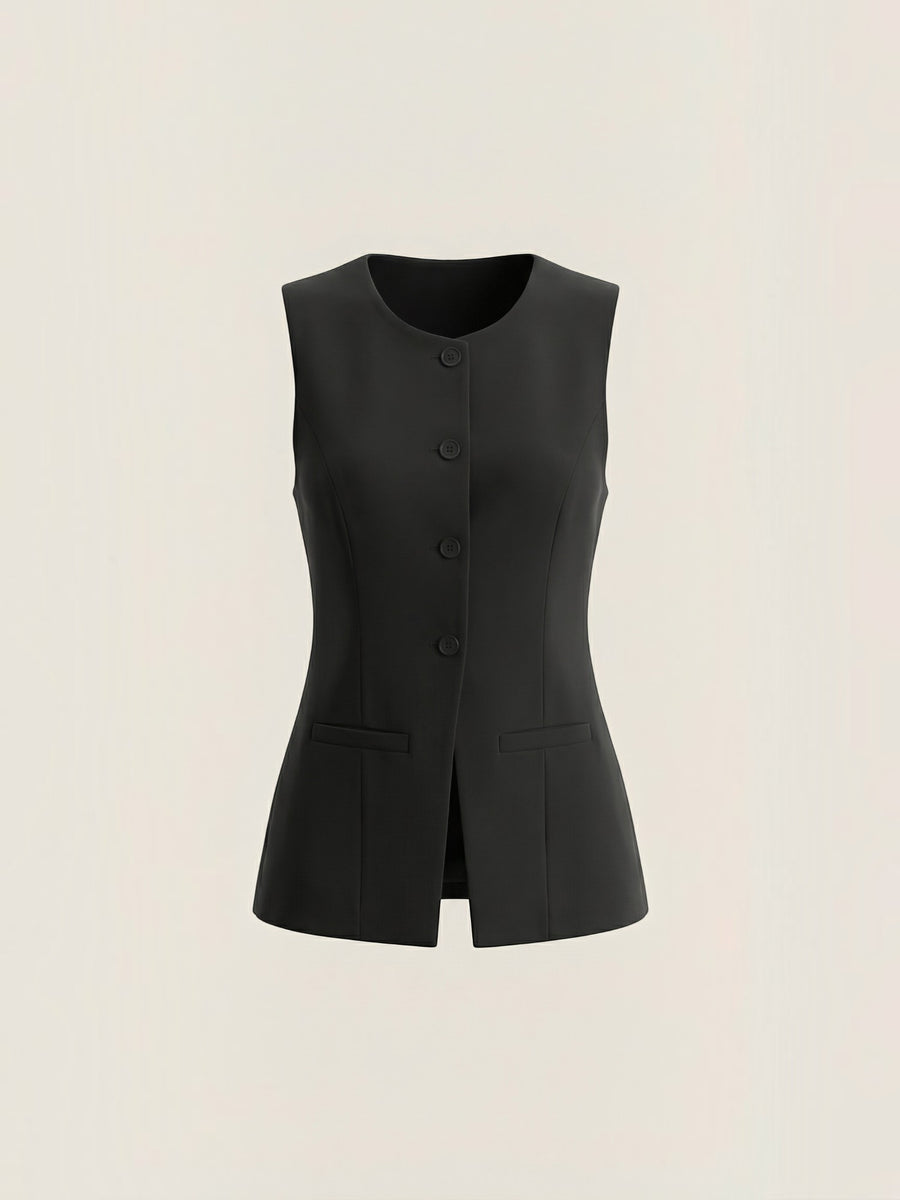 Elara Damen Weste | Formstabiler Polyester, Tailliert mit Knopfleiste - 5