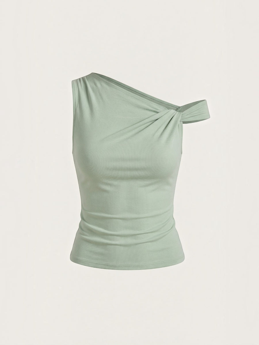 Celia Damen Top | Asymmetrischer One-Shoulder Schnitt mit Twist-Detail, 100% Polyester - 18