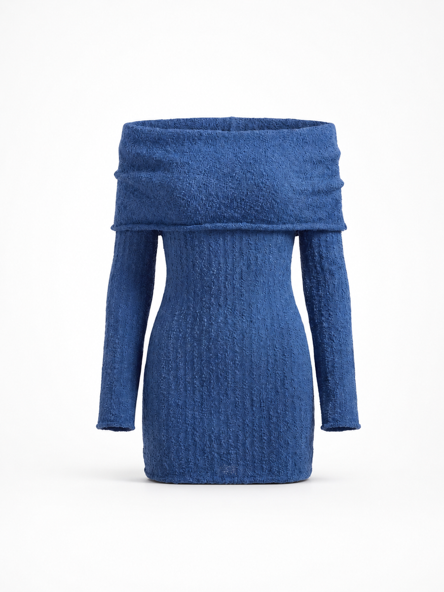 Rochelle Strickkleid Schulterfrei mit Langarm