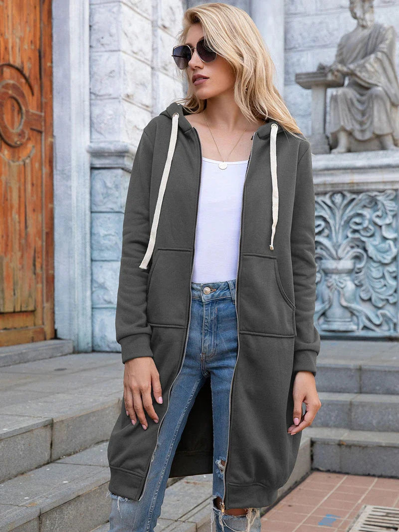 Gesa lange Sweatjacke