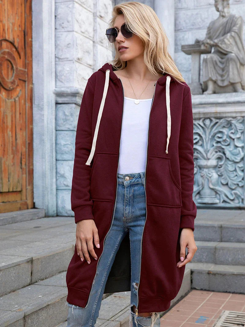 Gesa lange Sweatjacke