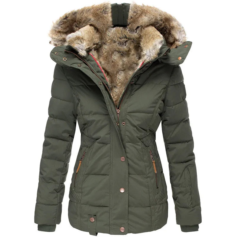 Alba Steppjacke mit Fellkapuze