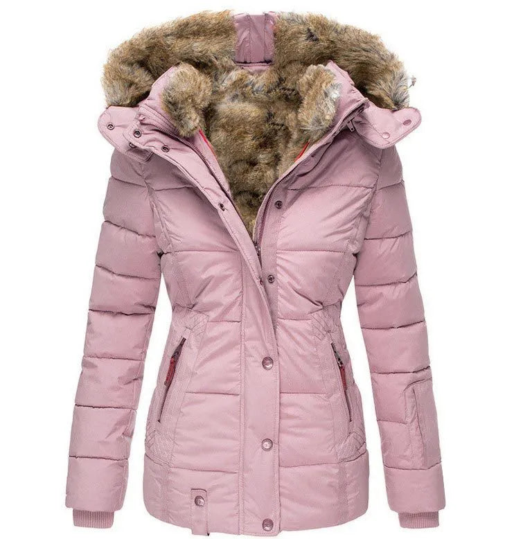 Alba Steppjacke mit Fellkapuze
