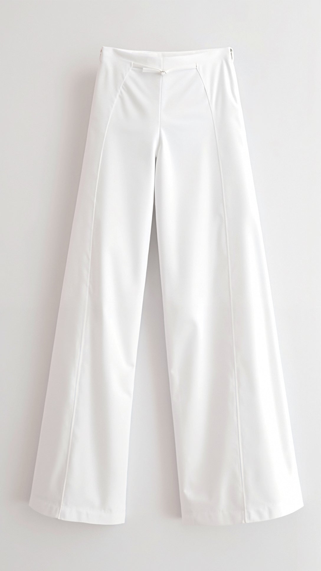 Weiße Baggy-Hose Brooke mit mittelhohem Bund
