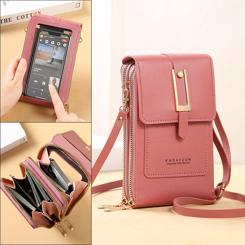 Seline Clutch mit Touchscreen-Fenster