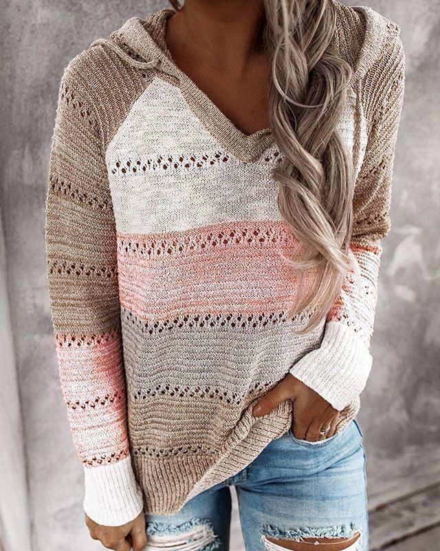 Mirja Kapuzenpullover mit Streifenmuster