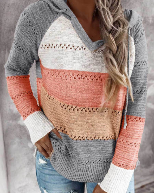 Mirja Kapuzenpullover mit Streifenmuster