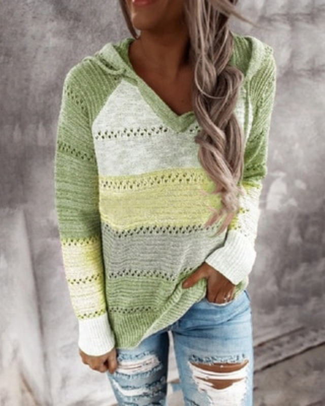 Mirja Kapuzenpullover mit Streifenmuster