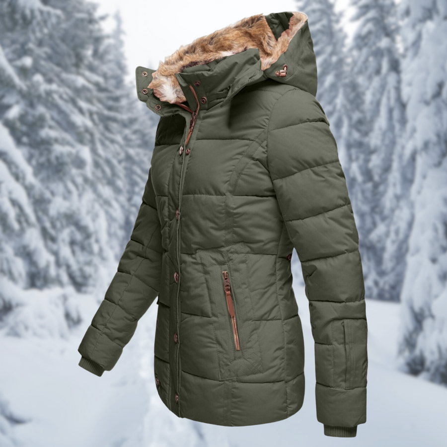 Vanya Steppjacke mit Fellkapuze