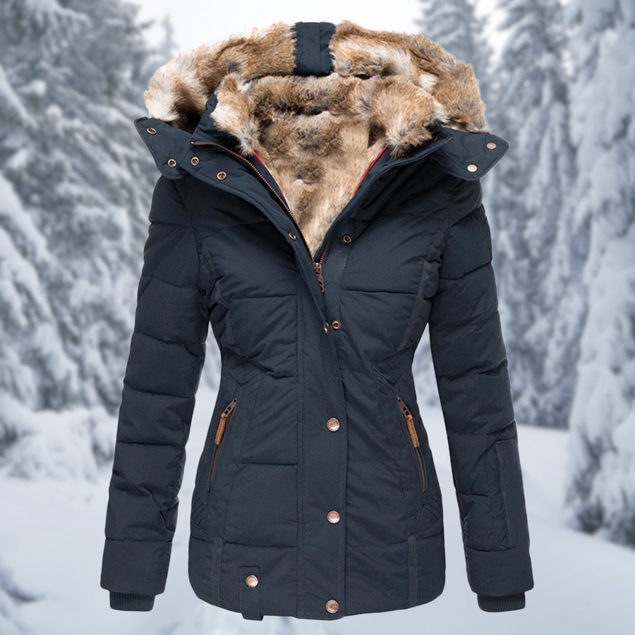 Vanya Steppjacke mit Fellkapuze