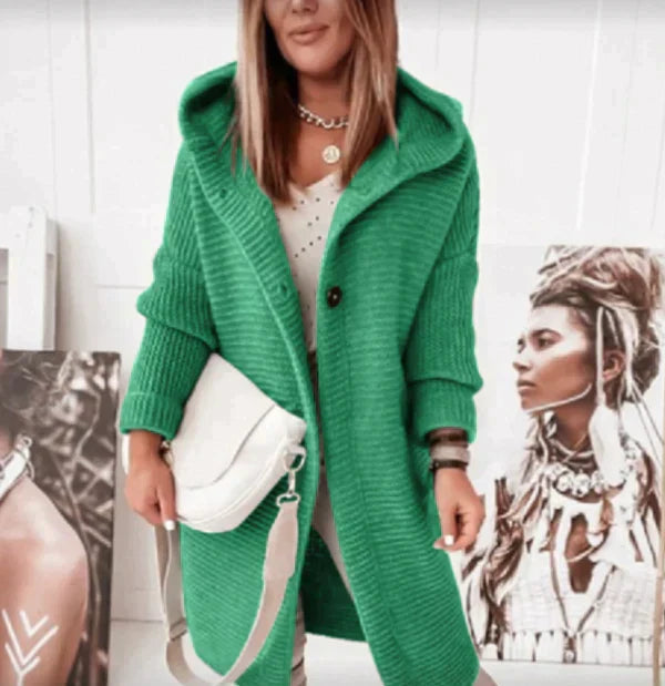 Madita Lange Strickjacke mit Kapuze