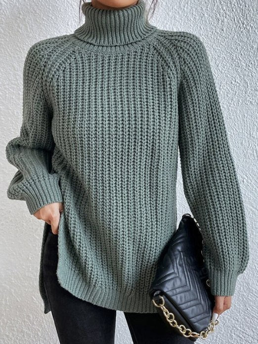 Silja Rollkragenpullover mit Rippstrick