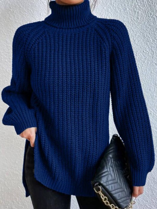 Silja Rollkragenpullover mit Rippstrick