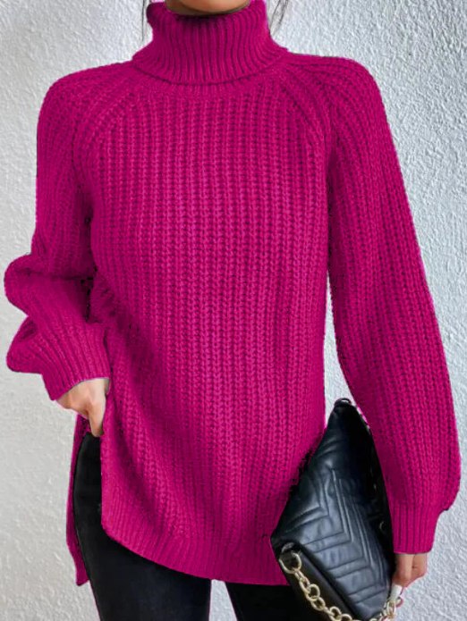 Silja Rollkragenpullover mit Rippstrick